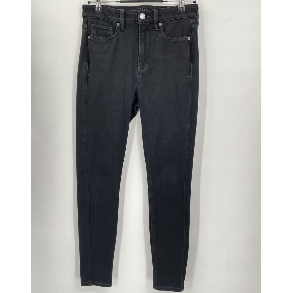 Spanx 27 High-Rise Super Skinny Jeans Womens Black 5-Pocket Stretch Denim